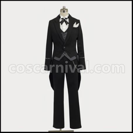 Black Butler II Claude Faustus Costume + Wig 2 Piece Set coscarnival - Hem Detail