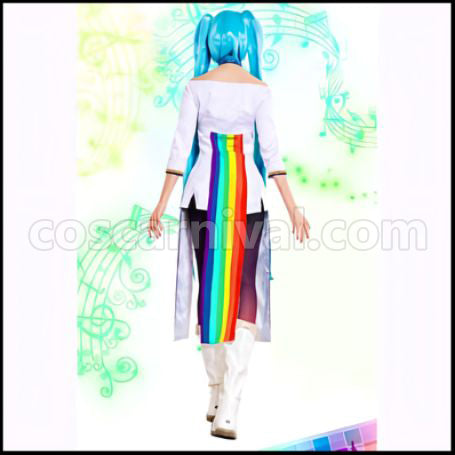 VOCALOID Vocaloid Project DIVA 2nd Hatsune Miku Append Rainbow Original Song Cosplay Costume coscarnival - Side Profile