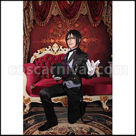 Black Butler Book of Circus Circus Arc Noah's Ark Circus Sebastian Michaelis Cosplay Costume coscarnival - Back View