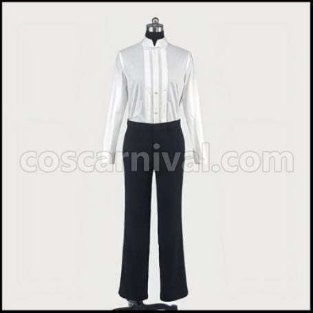 Black Butler Sebastian Butler Outfit Premium Costume + Wig 2 Piece Set coscarnival - Collar Design