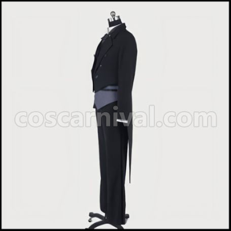 Black Butler Sebastian Butler Outfit Premium Costume + Wig 2 Piece Set coscarnival - Cut and Style