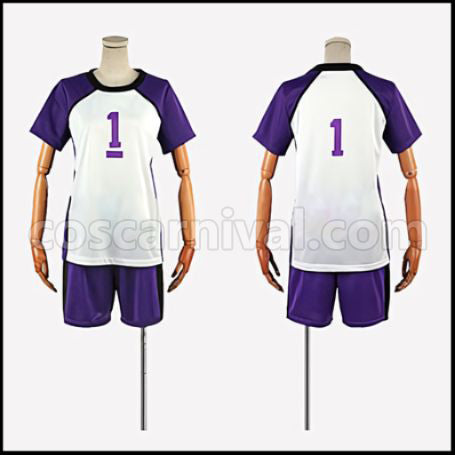 Haikyuu!! Shiratorizawa Academy Volleyball Team Captain Wakatoshi Ushijima Uniform Cosplay Costume coscarnival - Front View
