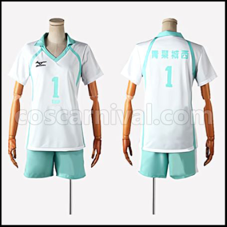 Haikyuu!! Aoba Johsai High School Volleyball Team Captain Tooru Oikawa Uniform Cosplay Costume coscarnival - Front View