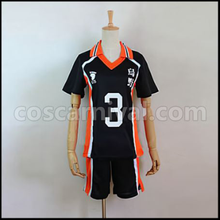 Haikyuu!! Azumane Asahi Karasuno High School Volleyball Team Uniform Cosplay Costume coscarnival - Front View