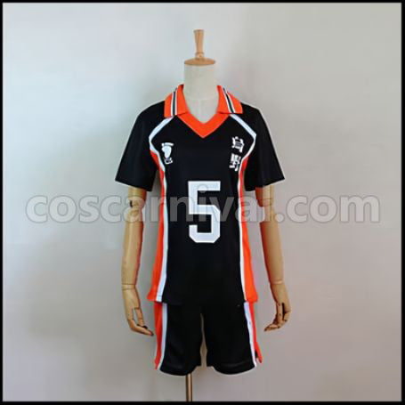 Haikyuu!! Ryunosuke Tanaka Karasuno High School Volleyball Club Vice-Captain Uniform Cosplay Costume coscarnival - Front View