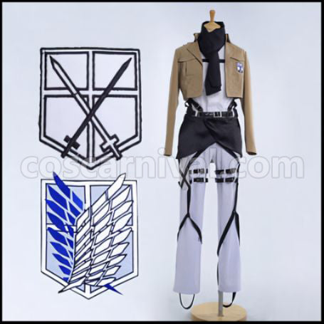 Attack on Titan Scout Regiment Mikasa Ackerman Cosplay Costume coscarnival - Front View
