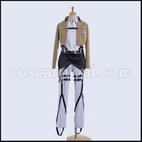 Attack on Titan Scout Regiment Mikasa Ackerman Cosplay Costume coscarnival - Side Profile