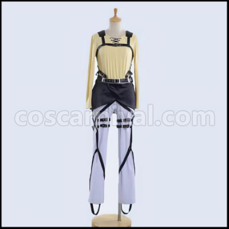 Attack on Titan Scout Regiment Eren Yeager Cosplay Costume coscarnival - Detail Close-up