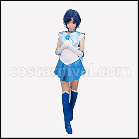 Sailor Moon Ami Mizuno Sailor Mercury Cosplay Costume coscarnival - Front View