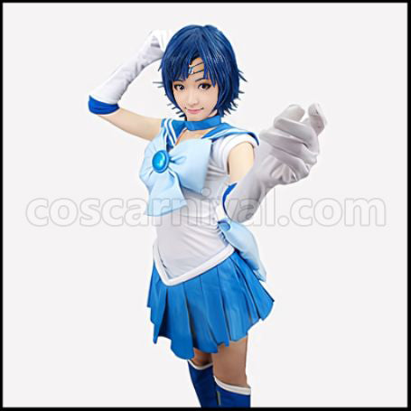 Sailor Moon Ami Mizuno Sailor Mercury Cosplay Costume coscarnival - Back View