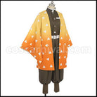Demon Slayer: Kimetsu no Yaiba Anime Edition Zenitsu Agatsuma Cosplay Costume coscarnival - Back View