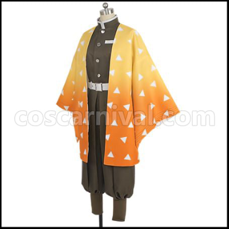 Demon Slayer: Kimetsu no Yaiba Anime Edition Zenitsu Agatsuma Cosplay Costume coscarnival - Side Profile