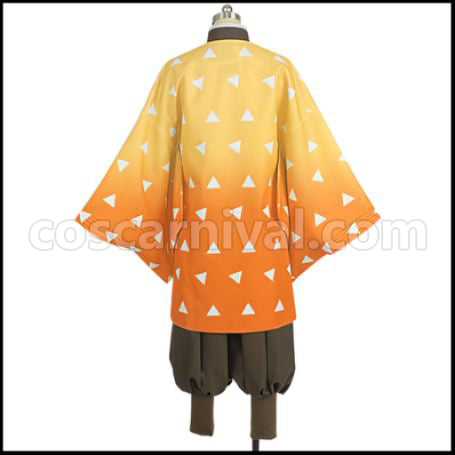 Demon Slayer: Kimetsu no Yaiba Anime Edition Zenitsu Agatsuma Cosplay Costume coscarnival - Detail Close-up