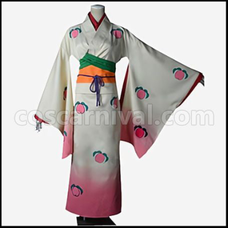 Hozuki's Coolheadedness Peach Maki Cosplay Costume coscarnival - Front View