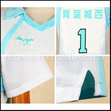 Haikyuu!! Aoba Johsai High School Volleyball Team Tooru Oikawa Sportswear Cosplay Costume coscarnival - Detail Close-up