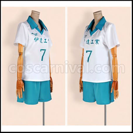 Haikyuu!! Date Tech High School Volleyball Club Takanobu Aone Uniform Cosplay Costume coscarnival - Back View