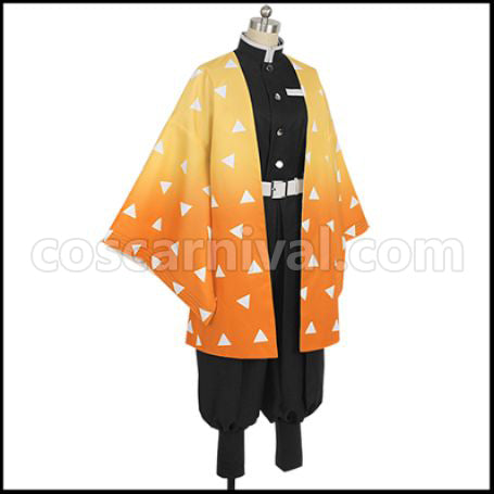 Demon Slayer: Kimetsu no Yaiba Manga Edition Zenitsu Agatsuma Cosplay Costume coscarnival - Back View