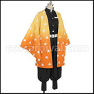 Demon Slayer: Kimetsu no Yaiba Manga Edition Zenitsu Agatsuma Cosplay Costume coscarnival - Back View
