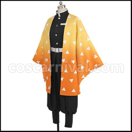 Demon Slayer: Kimetsu no Yaiba Manga Edition Zenitsu Agatsuma Cosplay Costume coscarnival - Side Profile