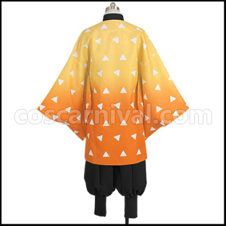 Demon Slayer: Kimetsu no Yaiba Manga Edition Zenitsu Agatsuma Cosplay Costume coscarnival - Detail Close-up
