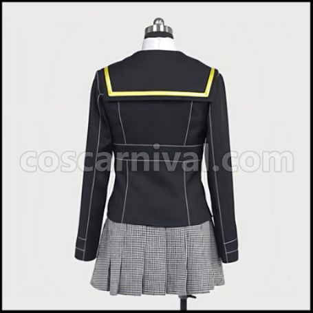 Persona 4 Yasogami High School Kujikawa Rise Girls Uniform Costume + Wig 2 Piece Set coscarnival - Color and Pattern