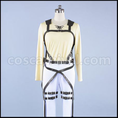 Attack on Titan Scout Regiment Eren Yeager Cosplay Costume Ver2 coscarnival - Side Profile