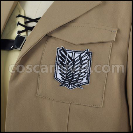Attack on Titan Scout Regiment Eren Yeager Cosplay Costume Ver2 coscarnival - Collar Design