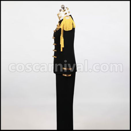Axis Powers Hetalia Japan Black Military Uniform 3rd Volume European Car Situation Cosplay Costume coscarnival - Back View
