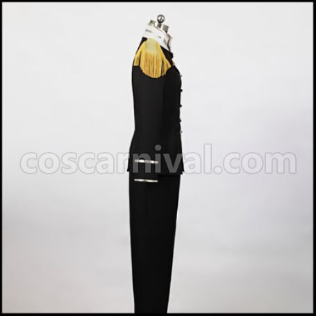 Axis Powers Hetalia Japan Black Military Uniform 3rd Volume European Car Situation Cosplay Costume coscarnival - Back View