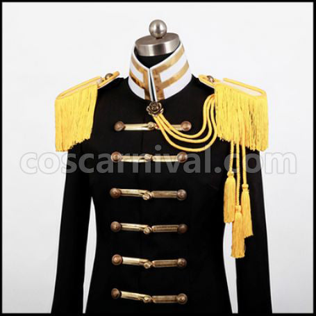 Axis Powers Hetalia Japan Black Military Uniform 3rd Volume European Car Situation Cosplay Costume coscarnival - Hem Detail