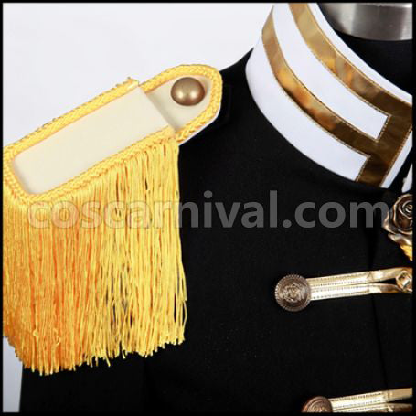 Axis Powers Hetalia Japan Black Military Uniform 3rd Volume European Car Situation Cosplay Costume coscarnival - Material Texture