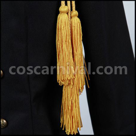 Axis Powers Hetalia Japan Black Military Uniform 3rd Volume European Car Situation Cosplay Costume coscarnival - Hem Detail