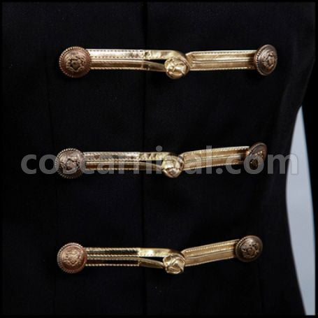 Axis Powers Hetalia Japan Black Military Uniform 3rd Volume European Car Situation Cosplay Costume coscarnival - Pocket Design