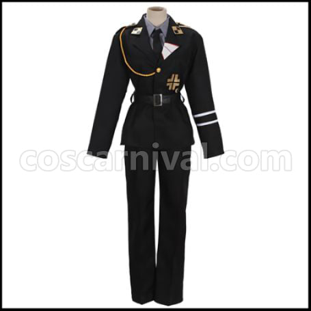 Axis Powers Hetalia Prussia Gilbert Military Uniform Cosplay Costume coscarnival - Front View