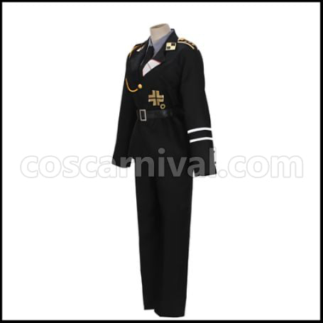 Axis Powers Hetalia Prussia Gilbert Military Uniform Cosplay Costume coscarnival - Back View