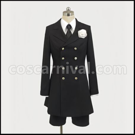 Black Butler II Ciel Phantomhive Mourning Outfit Cosplay Costume coscarnival - Front View