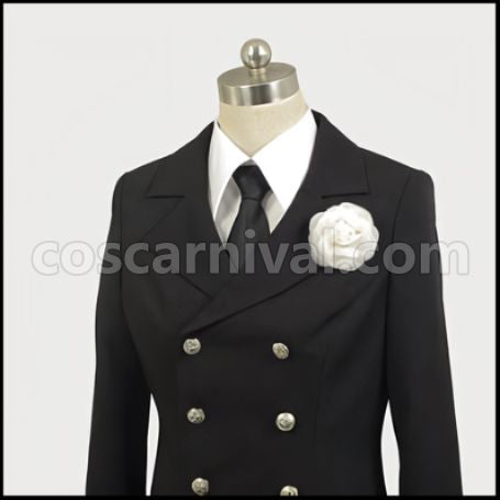 Black Butler II Ciel Phantomhive Mourning Outfit Cosplay Costume coscarnival - Detail Close-up
