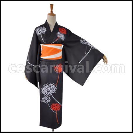 Puella Magi Madoka Magica the Movie Homura Akemi Yukata Cosplay Costume coscarnival - Front View