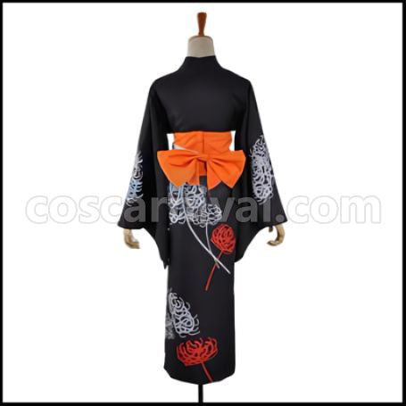 Puella Magi Madoka Magica the Movie Homura Akemi Yukata Cosplay Costume coscarnival - Back View
