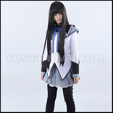 Mahou Shoujo Madoka Magica Akemi Homura Costume + Wig 2-Piece Set by coscarnival - Side Profile