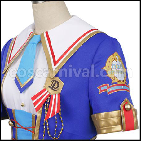 Uma Musume Pretty Derby Tokai Teio 3rd Live Outfit Glorious Azure Cosplay Costume coscarnival - Collar Design