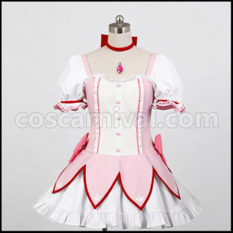 Mahou Shoujo Madoka Magica Kaname Madoka Costume + Wig + Shoes 3-Piece Set by coscarnival - Material Texture