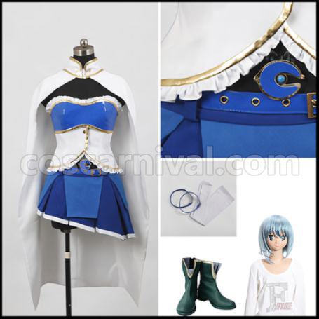 Mahou Shoujo Madoka Magica Miki Sayaka Costume + Wig + Boots 3-Piece Set by coscarnival - Front View