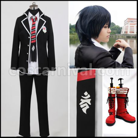Blue Exorcist Okumura Rin Costume + Wig + Shoes 3-Piece Set coscarnival - Front View