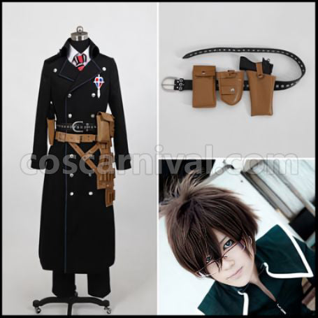 Blue Exorcist Okumura Yukio Costume + Wig Two-Piece Set coscarnival - Front View