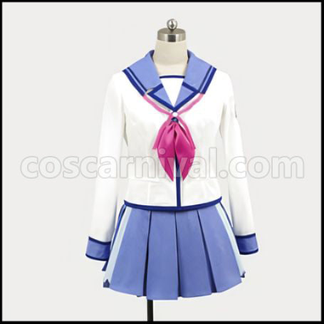 Angel Beats! SSS Uniform Yui Costume + Wig Set coscarnival - Material Texture