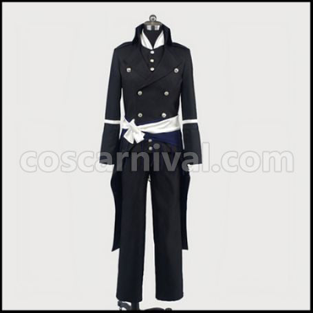 Hakuoki Saito Hajime Western Outfit Costume + Wig Set coscarnival - Collar Design