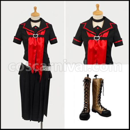 Ookami-san and Her Seven Companions Ryoko Ookami Outfit + Shoes 2-Piece Set coscarnival - Front View