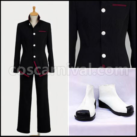 Bakemonogatari Koyomi Araragi Costume and Boots Set coscarnival - Front View