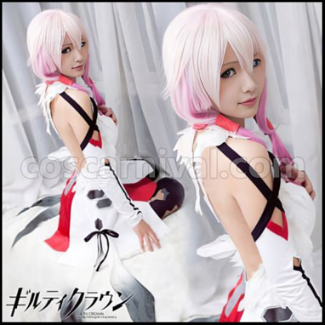 Guilty Crown Inori Yuzuriha White Battle Suit Cosplay Costume coscarnival - Front View